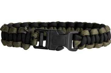 Image of Knotty Boys Single Weave Survival Bracelet, Black-OD Green, 9in. Diameter KY201
