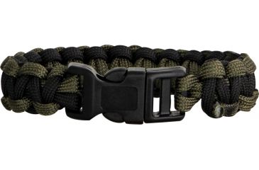 Image of Knotty Boys Single Weave Survival Bracelet, Black-Olive Drab, 8in. Diameter KY211