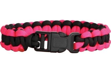 Image of Knotty Boys Single Weave Survival Bracelet, Black-Pink, 9in. Diameter KY202