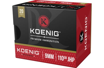 Image of Koenig Defense 9mm Luger 110 Grain Hollow Point Brass 1250 Pistol Ammo, 20 Rounds, DK9MDEF20