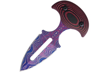 Image of Komoran Push Dagger Knife, 2.5 double edge stainless blade, Black and pink pakkawood handle, TDH116-50P