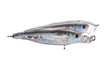 Image of Koppers Live Target Glass Minnow Popper Lure 2-1/2" - Silver/Smoke 120888