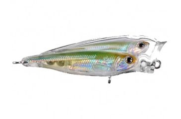 Image of Koppers Live Target Glass Minnow Popper Lure 3" - Silver/Green 120893