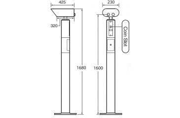 Image of Kowa 20x80 Coin-Op LandScope Binoculars - dimensions in mm
