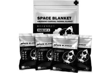 Image of Krate Tactical Mylar Emergency Space Blanket 4 Pack, ELT-ZCG-2PK-1