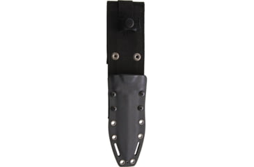 Image of Krudo MANIKOMIO Knife, 11in Overall, 5in Black Partially Serrated 9Cr18Mov SS Blade, Black G10 Handle, Double Edge Blade, Black Kydex Sheath, KMAN910