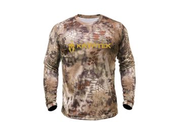 Image of Kryptek Hyperion Long Sleeve Crew With Logo - Mens, Highlander, Small, 19HYPLSLH3