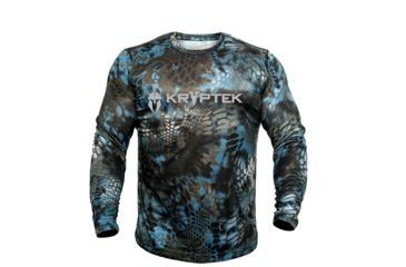 Image of Kryptek Hyperion Long Sleeve Crew With Logo - Mens, Neptune, 3XL, 19HYPLSLN8
