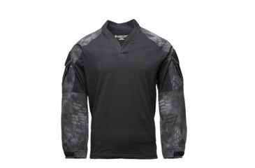 Image of Kryptek Tactical Long Sleeve Rugby - Mens, Black/Typhon, Medium, 19TACRLSBKT4