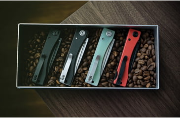 Image of Kubey Akino Jade G10 Folding Knife, 4in Closed, 3in Bead Blast 14C28N Sandvik SS Blade, Jade G10 Handle, KU2102B