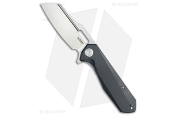 Image of Kubey Atlas Folding Knife, 3.31in, Sandvik 14C28N, Sheepsfoot Blade, G10 Black Handle, Gray/Black, 7.80in, BHQ-217410