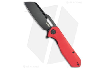 Image of Kubey Atlas Folding Knife, 3.31in, Sandvik 14C28N, Sheepsfoot Blade, G10 Red Handle, Black/Red, 7.80in, BHQ-216981