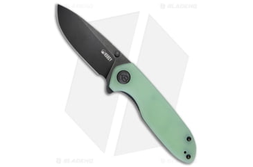 Image of Kubey Belus Folding Knife, 2.95in, AUS-10, Drop Point Blade, G10 Jade Handle, Black/Jade, 7.10in, BHQ-192555