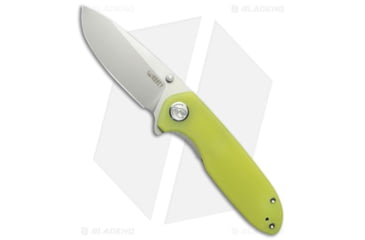 Image of Kubey Belus Folding Knife, 2.95in, AUS-10, Drop Point Blade, G10 Yellow Handle, Gray/Yellow, 7.10in, BHQ-192556
