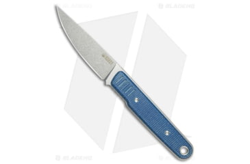 Image of Kubey Fixie Fixed Blade Knife, 3.11in, Sandvik 14C28N, Drop Point Blade, Micarta Blue Handle, Gray/Blue, 6.97in, BHQ-195206