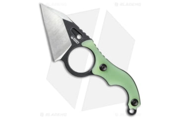 Image of Kubey Hippocam EDC Fixed Blade Knife, 2.36in, D2, Wharncliffe Blade, G10 Jade Handle, Black/Jade, 6.10in, BHQ-136877