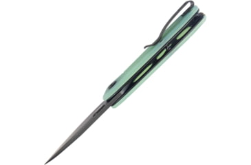 Image of Kubey Hyde Liner Lock Jade Black Folding Knife, 4in Closed, 3in Black Stonewash 14C28N Sandvik SS Blade, Jade G10 Handle, KU2104C