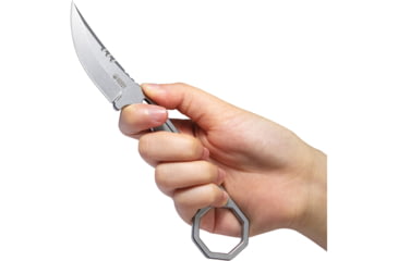 Image of Kubey Hydra EDC Fixed Blade Knife, 6.75in Overall, 2.63in Stonewash 14C28N Sandvik Clip Point Blade, Stonewash Stainless Handle, Kydex Sheath, KU362A