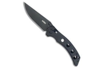 Image of Kubey Knives Kubey Hound Crossbar Lock Knife Black G-10 3.4" Black Stonewash, Black, Sandvik 14C28N, adult, BHQ-206181