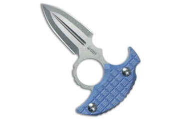 Image of Kubey Knives Kubey Knives Cavy Fixed Blade Push Dagger Knife Blue G-10 2.25" Stonewash, Blue, Sandvik 14C28N, adult, BHQ-210960