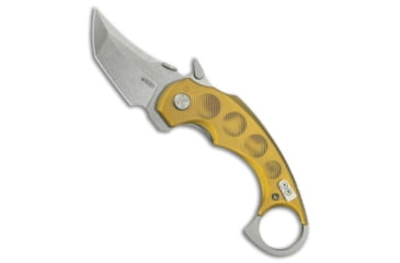 Image of Kubey Knives Kubey Knives Jaw Tanto Liner Lock Knife Ultem 2.5" SW, Yellow, 14C28N, adult, BHQ-218968