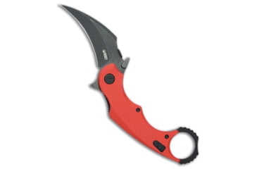 Image of Kubey Knives Kubey Knives Rogue Liner Lock Karambit Knife Red G-10 2.9" Black SW, Red, 14C28N, adult, BHQ-208721