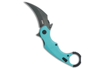Image of Kubey Knives Kubey Knives Rogue Liner Lock Karambit Knife Tiffany Blue G-10 2.9" Black SW, Blue, Sandvik 14C28N, adult, BHQ-209104