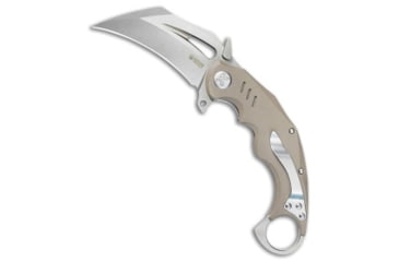 Image of Kubey Knives Kubey Knives Wrath Liner Lock Karambit Knife Tan G-10 2.7" Bead Blast, Tan, Sandvik 14C28N, adult, BHQ-200573