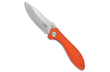 Image of Kubey Ruckus Folding Knife, 3.31in, AUS 10A, Drop Point Blade, G-10, Orange Handle, Orange/Dark Gray, 8.03 inch, BHQ-221758