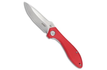 Image of Kubey Ruckus Folding Knife, 3.31in, AUS 10A, Drop Point Blade, G-10, Red Handle, Red/Dark Gray, 8.03 inch, BHQ-221759