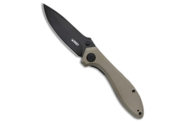 Image of Kubey Ruckus Folding Knife, 3.31in, AUS 10A, Drop Point Blade, G-10, Tan Handle, Tan/Black, 8.03 inch, BHQ-221760