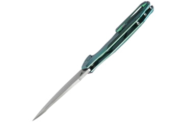 Image of Kubey Nova Framelock Folding Knife, 3.66 in, 14C28N Steel, Drop Point Blade, Green 6AL4V Titanium Handle, KB235H