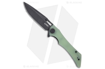 Image of Kubey Raven Folding Knife, 3.54in, AUS-10, Drop Point Blade, G10 Jade Handle, Black/Jade, 8.15in, BHQ-192537