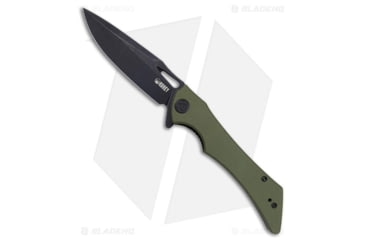 Image of Kubey Raven Folding Knife, 3.54in, AUS-10, Drop Point Blade, G10 OD Green Handle, Black/OD Green, 8.15in, BHQ-192538
