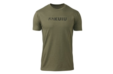 Image of Kuiu KUIU Topo Block Logo T-Shirt in Military Green Size 3XL, Military Green, 3XL, Cotton, Adult, Male, 8040095613086