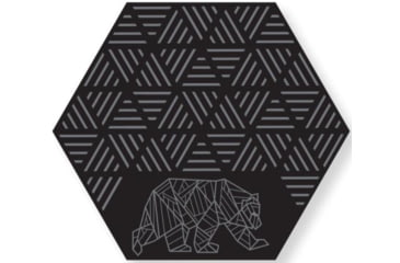 Image of Kuma Outdoor Gear Hex Striped Peaks Outdoor Mat, 11ft6in, Black/Grey , NEW AVAILABLE SS26, 906-KM-HSP-GB-11