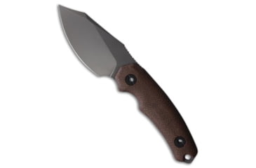 Image of Kunwu Kunwu Knives Stiffy D Fixed Blade Knife Brown Burlap Micarta 3.5" DLC, Brown, Vanadis 4 Extra, adult, BHQ-222314