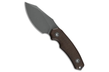 Image of Kunwu Kunwu Knives Stiffy D Fixed Blade Knife Brown Burlap Micarta 3.5" Stonewash, Brown, Vanadis 4 Extra, adult, BHQ-218583