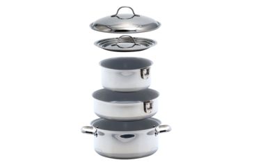 Image of Kuuma Products 7-Piece Ceramic Nesting Cookware Set - Stainless Steel w/Non-Stick Coating - Induction Compatible - Oven Safe 57038