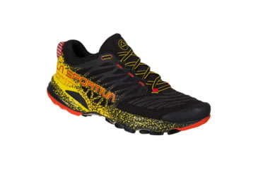 Image of La Sportiva Akasha II Running Shoes - Mens, Black/Yellow, 47.5, 56A-999100-47.5