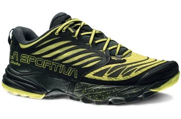Image of La Sportiva Akasha Trail Running Shoe - Men's-Black/Sulphur-Medium-45.5