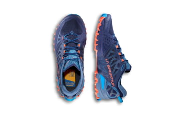 Image of La Sportiva Bushido III Road Running Shoes - Mens, Deep Sea/Cherry Tomato, 44.5, 56S-643322-44.5