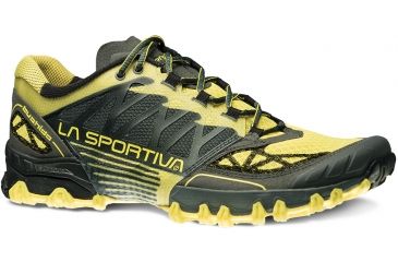 Image of La Sportiva Bushido Trail Running Shoe - Men's-Carbon/Butter-Medium-41.5
