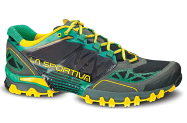 Image of La Sportiva Bushido Trail Running Shoe - Mens-Grey/Green-Medium-42.5