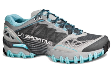 Image of La Sportiva Bushido Trail Running Shoe - Women's-Grey/Ice Blue-Medium-43