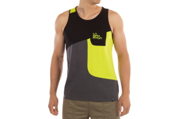 Image of La Sportiva Dude Tank - Mens, Carbon/Lime Punch, Large, N43-900729-L
