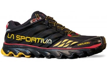 Image of La Sportiva Helios SR Trail Running Shoe - Mens-Black/Yellow-Medium-44.5