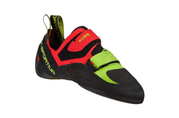 Image of La Sportiva Kubo Climbing Shoes - Mens, Goji/Neon, 38.5, Medium, 30H-314720-38.5