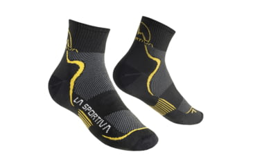 Image of La Sportiva Mid Distance Socks, Black/Yellow, Small 29T-BY-S