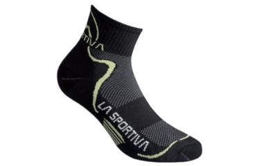 Image of La Sportiva Mid Distance Socks, Black/Apple Green, Small, 29T-999705-S